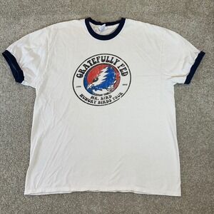 Gratefully Fed Mr Bird Hungry Birds Tour Ringer T Shirt XL Mens 1996 2022